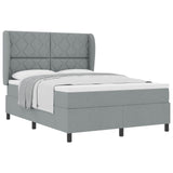 Letto a molle con testiera Grigio chiaro 160 x 200 cm Tessuto