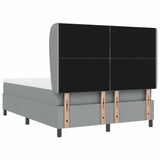 Letto a molle con testiera Grigio chiaro 160 x 200 cm Tessuto