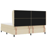 Letto a molle con materasso Crema 200 x 200 cm Tessuto