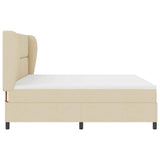 Letto a molle con materasso Crema 200 x 200 cm Tessuto