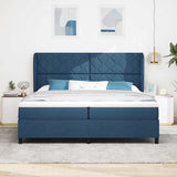 Letto a molle con materasso Blu 200 x 200 cm Tessuto