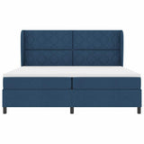 Letto a molle con materasso Blu 200 x 200 cm Tessuto