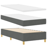 Letto a molle con materasso Grigio scuro 200 x 90 cm Tessuto