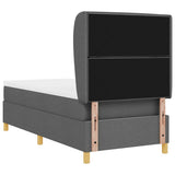 Letto a molle con materasso Grigio scuro 200 x 90 cm Tessuto