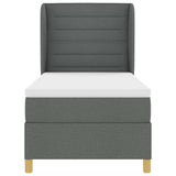 Letto a molle con materasso Grigio scuro 200 x 90 cm Tessuto