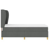 Letto a molle con materasso Grigio scuro 200 x 90 cm Tessuto