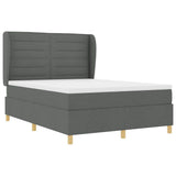 Letto con molle e materasso Grigio Scuro 90x190 cm Tessuto