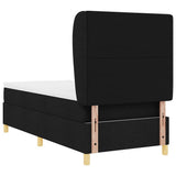 Letto a molle con testiera Nero 200 x 90 cm Tessuto