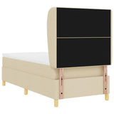 Letto a molle con testiera Crema 200 x 100 cm Tessuto