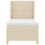Letto a molle con testiera Crema 200 x 100 cm Tessuto