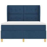 Letto a molle con testiera Blu 190 x 140 cm Tessuto