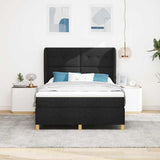 Letto a molle con testiera Nero 200 x 140 cm Tessuto
