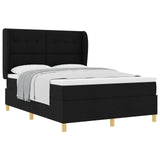 Letto a molle con testiera Nero 200 x 140 cm Tessuto