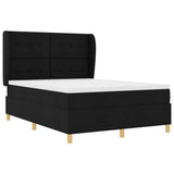 Letto a molle con testiera Nero 200 x 140 cm Tessuto