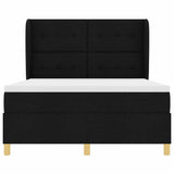 Letto a molle con testiera Nero 200 x 140 cm Tessuto