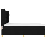 Letto a molle con testiera Nero 200 x 140 cm Tessuto