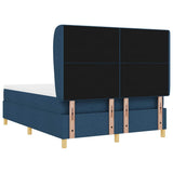 Letto a molle con testiera Blu 200 x 140 cm Tessuto