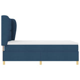 Letto a molle con testiera Blu 200 x 140 cm Tessuto