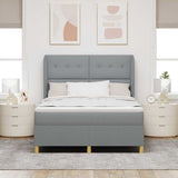 Letto a molle con testiera Grigio chiaro 200 x 160 cm Tessuto