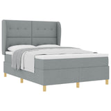 Letto a molle con testiera Grigio chiaro 200 x 160 cm Tessuto