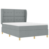 Letto a molle con testiera Grigio chiaro 200 x 160 cm Tessuto