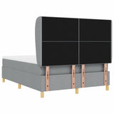 Letto a molle con testiera Grigio chiaro 200 x 160 cm Tessuto