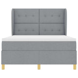 Letto a molle con testiera Grigio chiaro 200 x 160 cm Tessuto