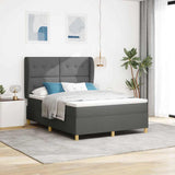 Letto a molle con materasso Grigio scuro 200 x 160 cm Tessuto