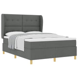 Letto a molle con materasso Grigio scuro 200 x 160 cm Tessuto