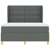Letto a molle con materasso Grigio scuro 200 x 160 cm Tessuto
