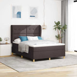 Letto a molle con testiera Marrone Scuro 200 x 160 cm Tessuto
