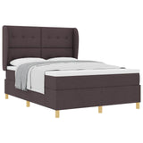 Letto a molle con testiera Marrone Scuro 200 x 160 cm Tessuto