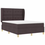 Letto a molle con testiera Marrone Scuro 200 x 160 cm Tessuto
