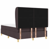 Letto a molle con testiera Marrone Scuro 200 x 160 cm Tessuto