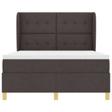 Letto a molle con testiera Marrone Scuro 200 x 160 cm Tessuto