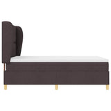 Letto a molle con testiera Marrone Scuro 200 x 160 cm Tessuto