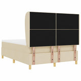 Letto a molle con testiera Crema 200 x 160 cm Tessuto
