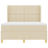 Letto a molle con testiera Crema 200 x 160 cm Tessuto
