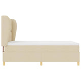 Letto a molle con testiera Crema 200 x 160 cm Tessuto