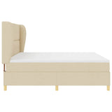Letto a molle con materasso Crema 200 x 200 cm Tessuto