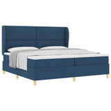Letto a molle con materasso Blu 200 x 200 cm Tessuto