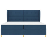 Letto a molle con materasso Blu 200 x 200 cm Tessuto