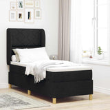 Letto a molle con materasso Nero 200 x 80 cm Tessuto
