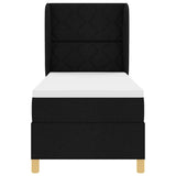 Letto a molle con materasso Nero 200 x 80 cm Tessuto
