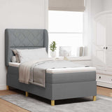 Letto a molle con testiera Grigio chiaro 200 x 100 cm Tessuto