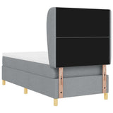 Letto a molle con testiera Grigio chiaro 200 x 100 cm Tessuto