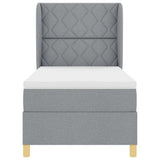 Letto a molle con testiera Grigio chiaro 200 x 100 cm Tessuto