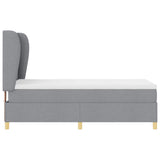 Letto a molle con testiera Grigio chiaro 200 x 100 cm Tessuto