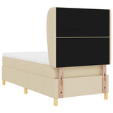 Letto a molle con materasso Crema 200 x 100 cm Tessuto