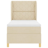 Letto a molle con materasso Crema 200 x 100 cm Tessuto